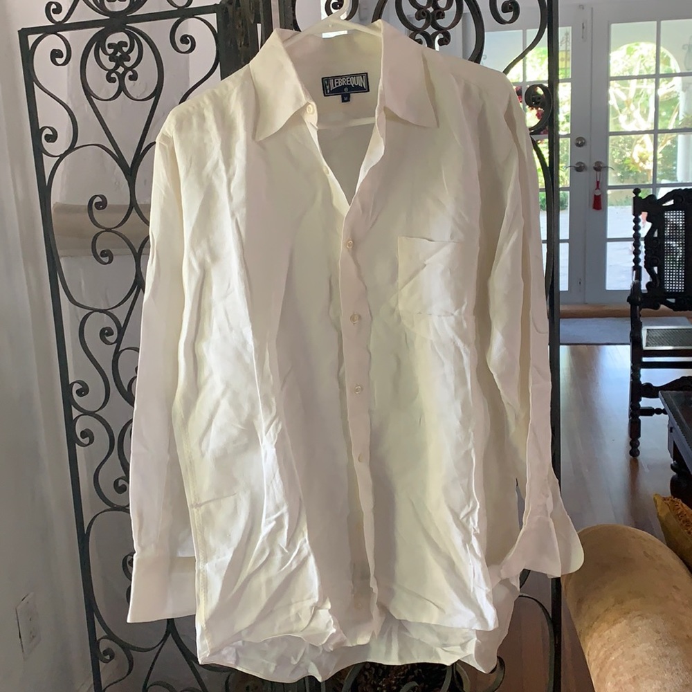 Vilebrequin 100% linen button down long sleeve shirt